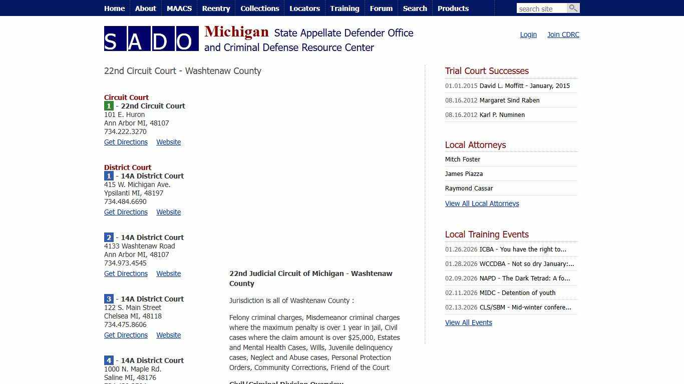 SADO - Community - 22nd Circuit Court